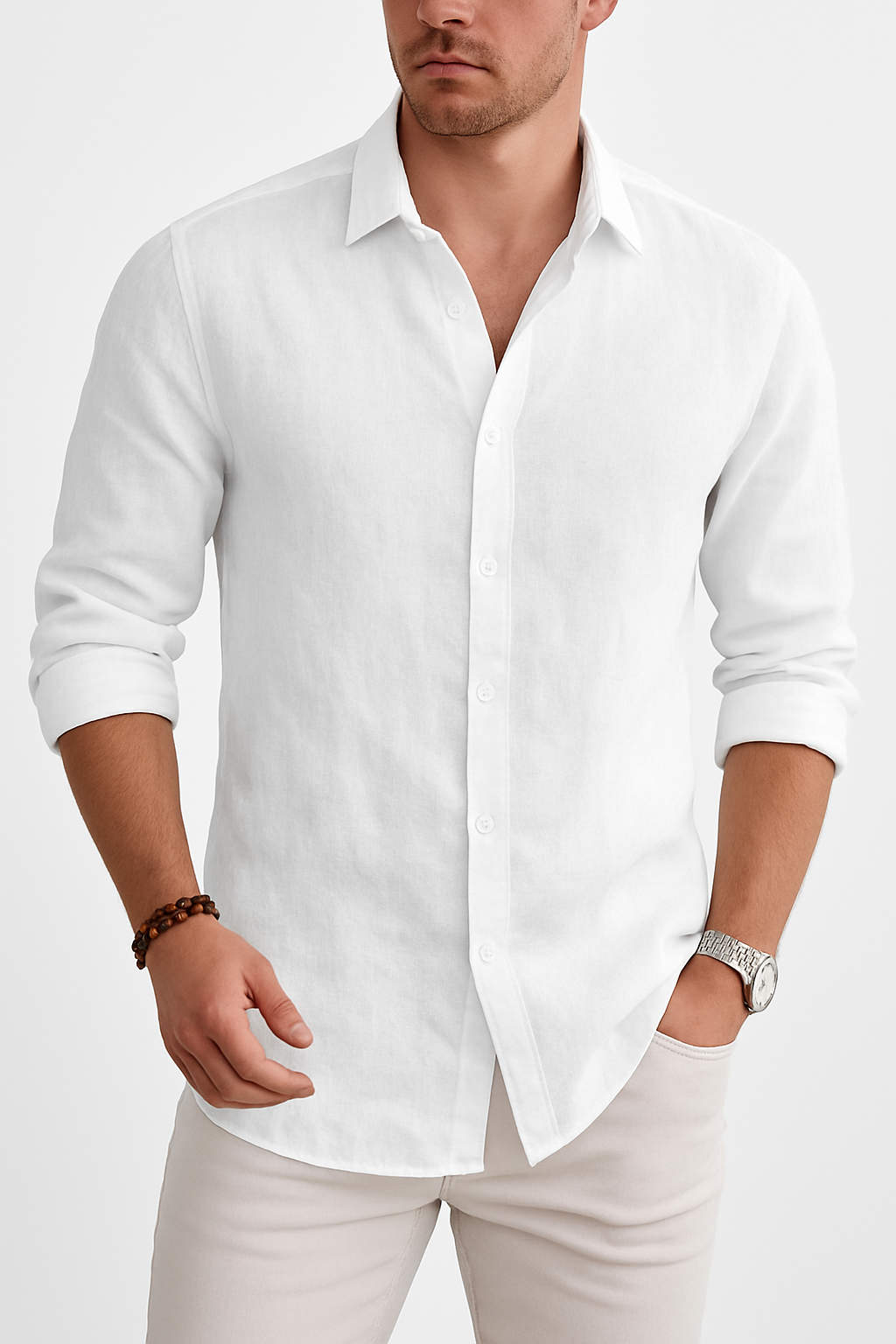 Baptiste Chemise Lin Manches Longues