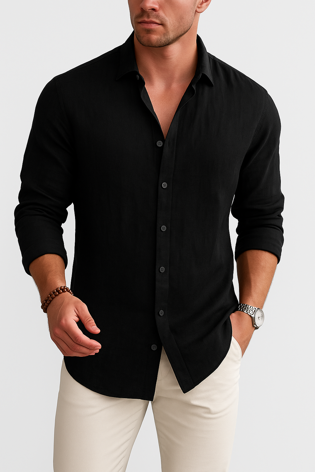 Baptiste Chemise Lin Manches Longues