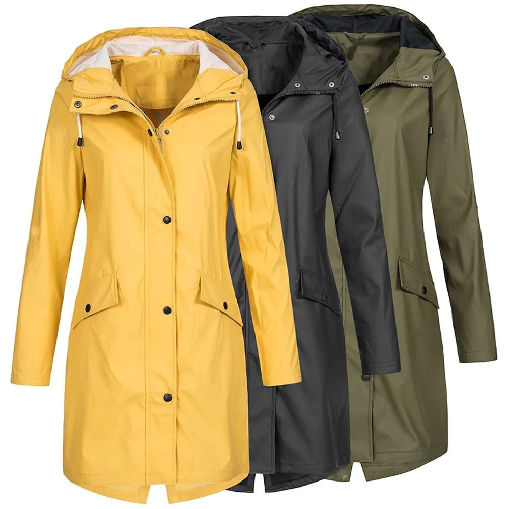 Édith Imperméable Long à Capuche